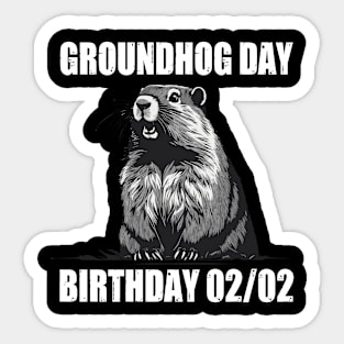 Retro Happy Groundhog Day 2024 Vintage Scream Groundhog Cute Sticker